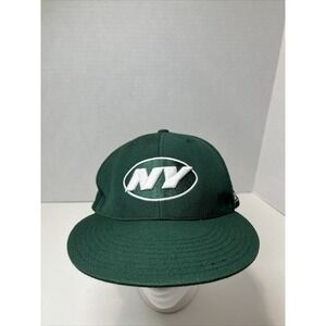 Vintage New York Jets NFL Reebok On The Field  Size 7 5/8 Green Embroidered Logo